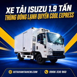 Xe tải Isuzu 1.9 tấn thùng đông lạnh Quyền Cool Express máy lạnh T2500