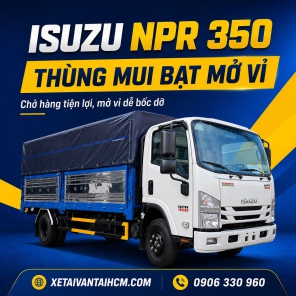 Isuzu NPR 350 THÙNG MUI BẠT MỞ VỈ 3.5 TẤN