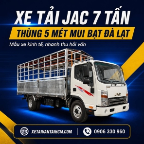 Xe tải Jac 7 tấn thùng dài 5 mét mui bạt nhôm Đà Lạt