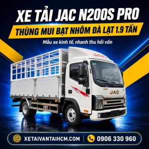 Xe tải Jac N200s Pro mui bạt nhôm Đà Lạt 1.9 tấn