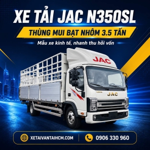 Xe tải Jac N350SL 3.5 tấn thùng mui bạt nhôm Đà Lạt 6m4