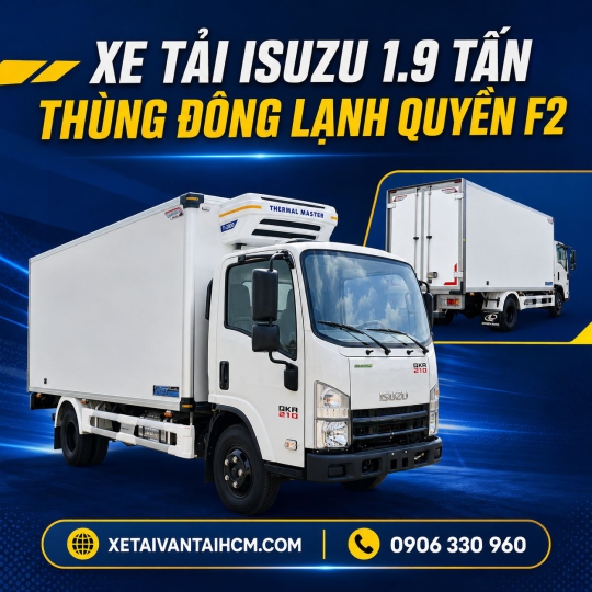 Xe tải Isuzu 1.9 tấn thùng đông lạnh Quyền F2 Máy lạnh T2800