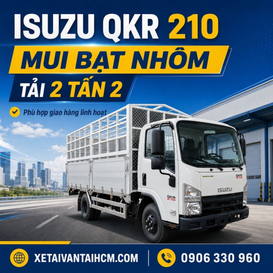 Isuzu QKR 210 Mui Bạt Nhôm - Xe tải Isuzu 2 tấn 2 thùng mui bạt nhôm
