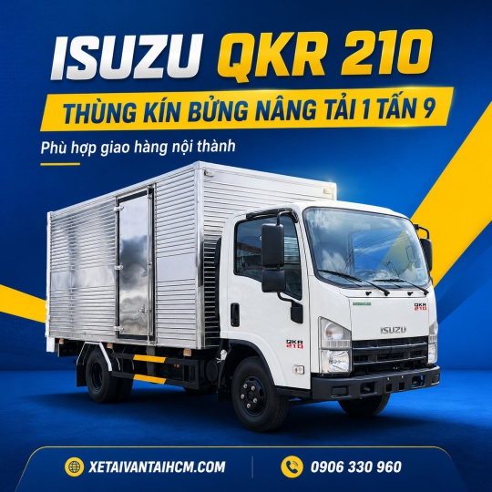 Isuzu QKR 210 Thùng Kín Bửng Nâng Tải 1 Tấn 9
