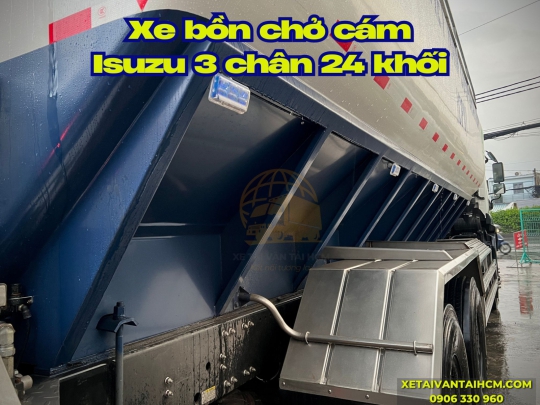 Xe tải bồn chở cám Isuzu 3 chân FVM34TE4A 24 khối - Isuzu 3 chân bồn chở thức ăn gia súc 24 khối