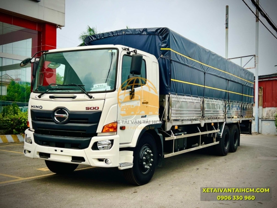  Xe tải Hino 15 tấn 2 cầu thật thùng mui bạt Full inox 9m4