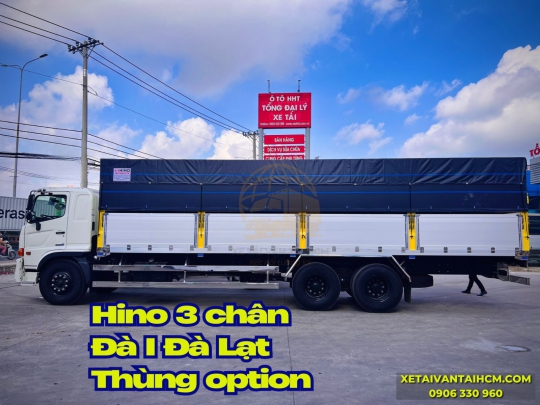 Đánh giá xe tải Hino 3 chân thùng mui bạt đà I - Hino 3 chân thùng mui bạt nhôm Đà Lạt đà I
