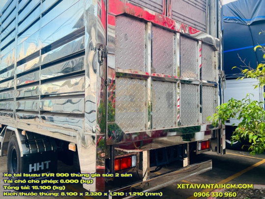 Xe tải Isuzu 8 tấn FVR 900 thùng chở gia súc 2 tầng (Mẫu thùng lá sách)