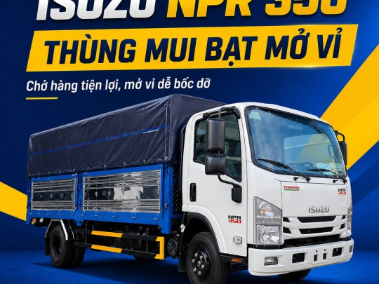 Isuzu NPR 350 THÙNG MUI BẠT MỞ VỈ 3.5 TẤN