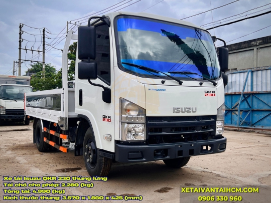 Xe tải Isuzu QKR 230 thùng lửng 2.2 tấn thùng dài 3m6 tại Quận 12 HCM