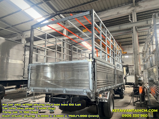 Xe tải Jac 7 tấn thùng dài 5 mét mui bạt nhôm Đà Lạt