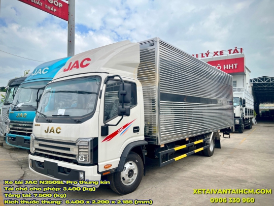 Xe tải JAC N350SL Thùng Kín 6m4 Cửa Hông 2 Cánh