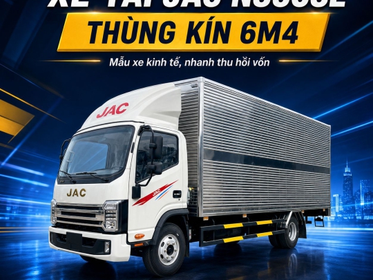 Xe tải JAC N350SL Thùng Kín 6m4 Cửa Hông 2 Cánh