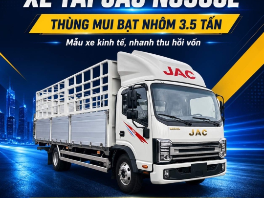Xe tải Jac N350SL 3.5 tấn thùng mui bạt nhôm Đà Lạt 6m4