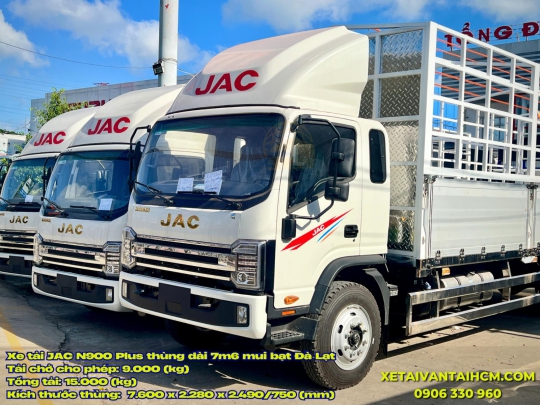 Xe tải JAC N900 Plus thùng dài 7m6 mui bạt Đà Lạt