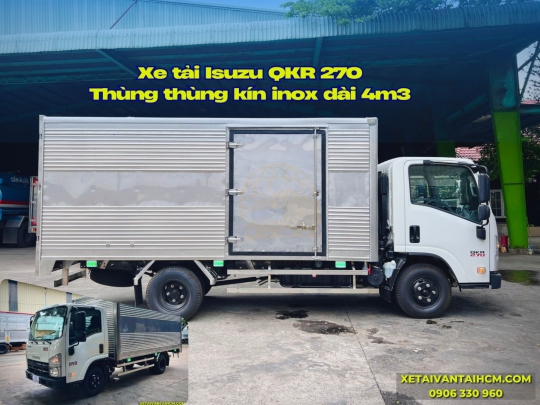 Xe tải Isuzu QKR 270 thùng kín inox 4m3 - Isuzu QKR 270 thùng kín inox 4m3