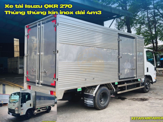 Xe tải Isuzu QKR 270 thùng kín inox 4m3 - Isuzu QKR 270 thùng kín inox 4m3