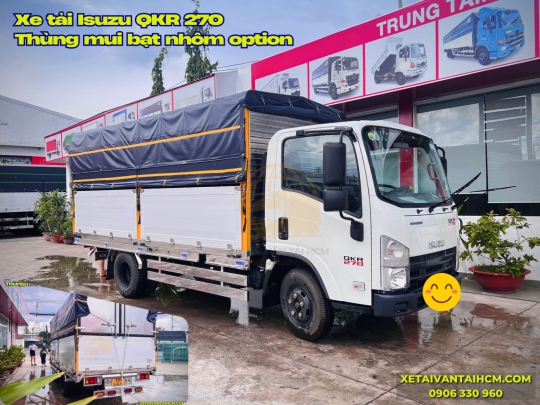 Xe tải Isuzu QKR 270 thùng mui bạt bửng nhôm option - Isuzu QKR 270 thùng mui bạt nhôm option
