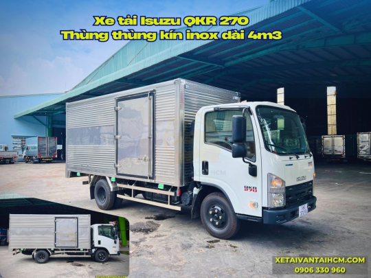 Xe tải Isuzu QKR 270 thùng kín inox 4m3 - Isuzu QKR 270 thùng kín inox 4m3
