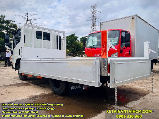 Xe tải Isuzu QKR 230 thùng lửng 2.2 tấn thùng dài 3m6 tại Quận 12 HCM