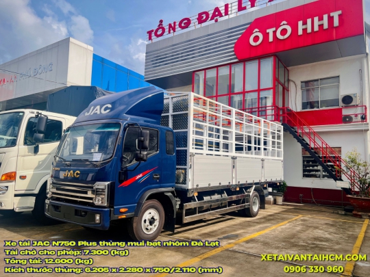 Xe tải Jac N750 Plus 7.5 tấn thùng mui bạt nhôm kèo Đà Lạt